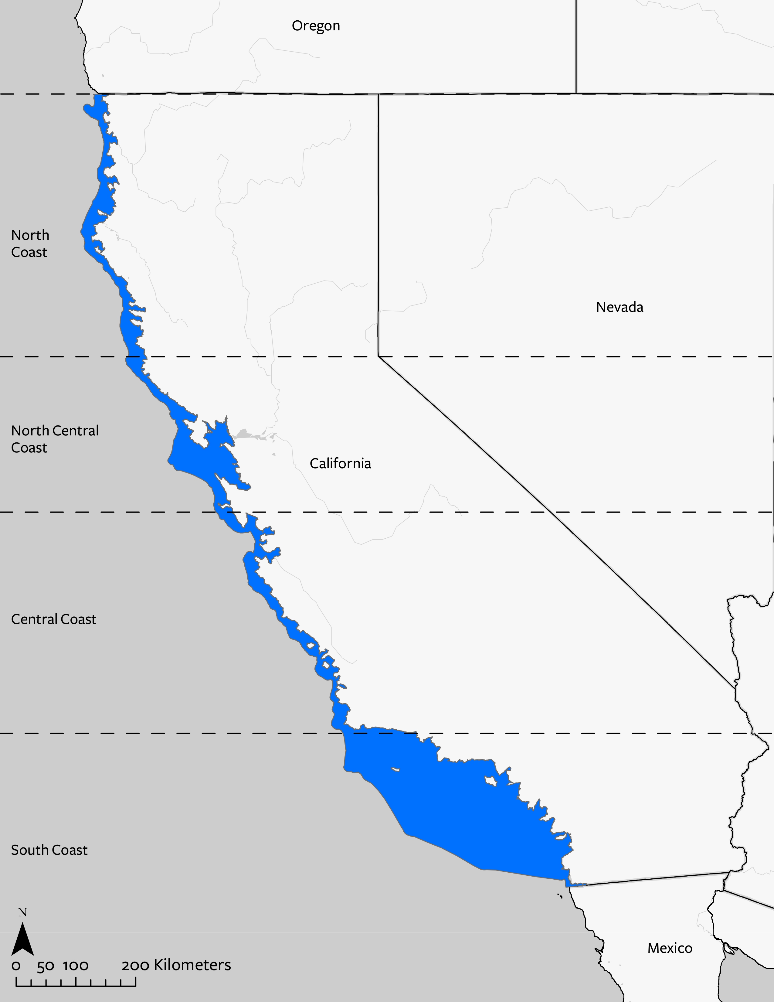 California Brown Pelican's geographic range in California